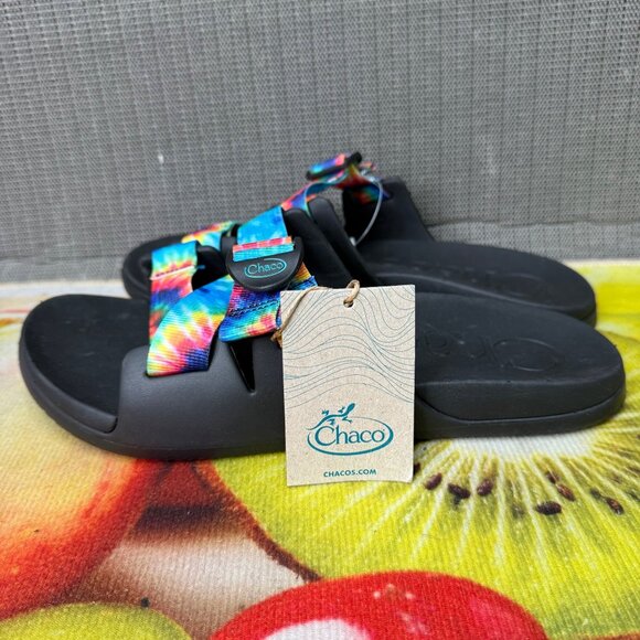 Chaco Men's Dark Tie Dye Chillos Slide Sandals Adjustable Strap M11 - Picture 2 of 8